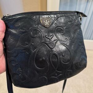Brighton Black Leather Crossbody Handbag